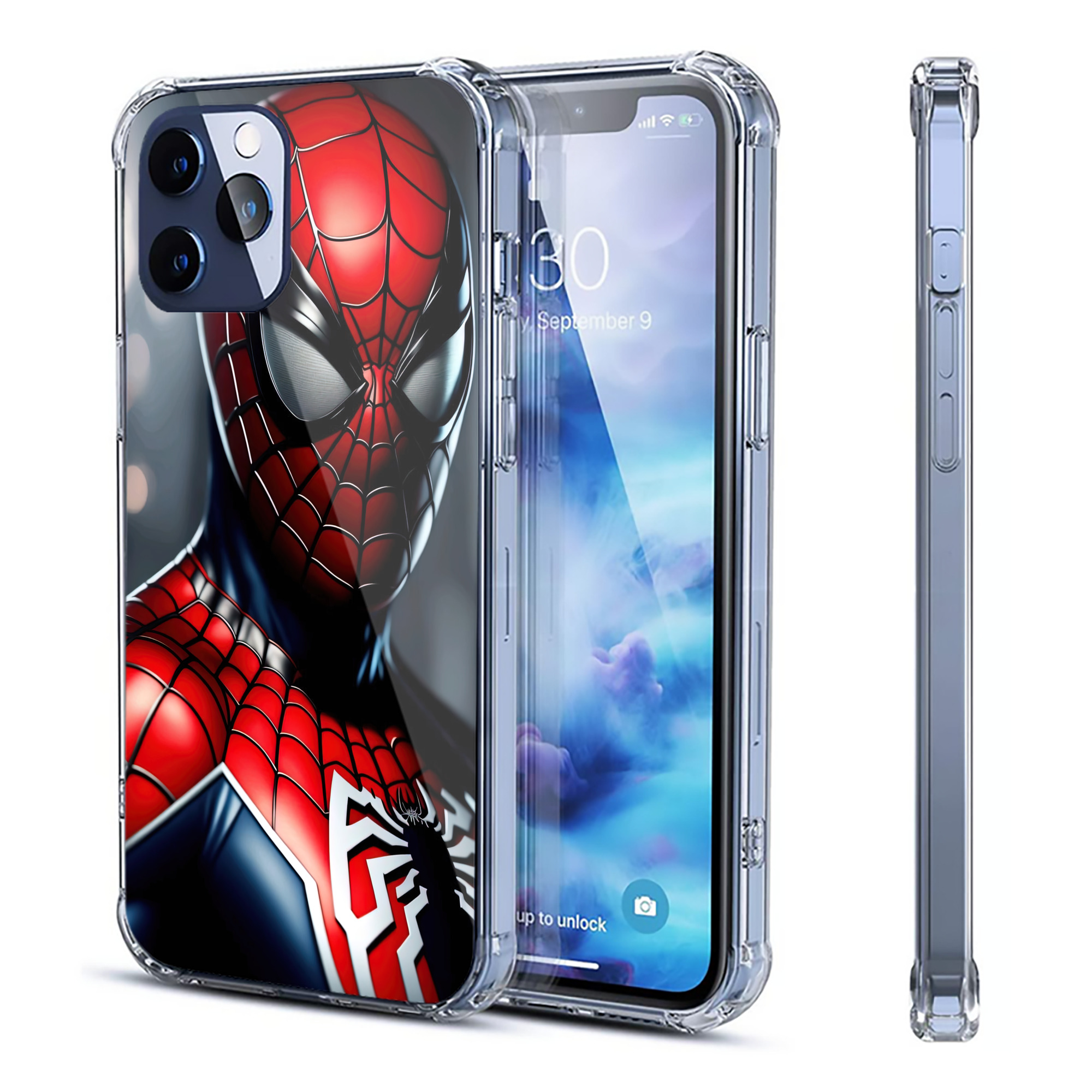 （画像用） Spider Man スパイダーマン 【iPhone 12シリーズ対応】透明スマホケース（クリアソフトケース）